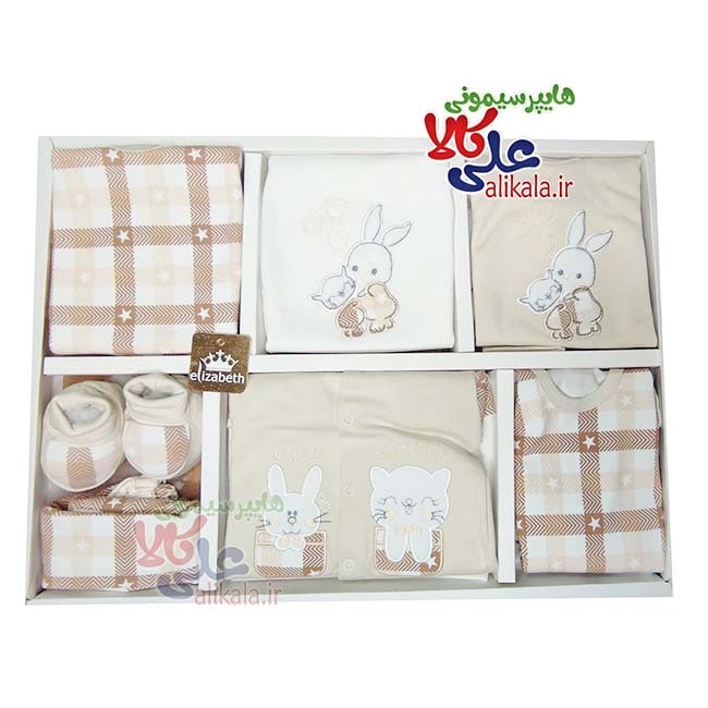 ست نوزادی ۱۹ تکه الیزابت طرح خرگوش و گربه