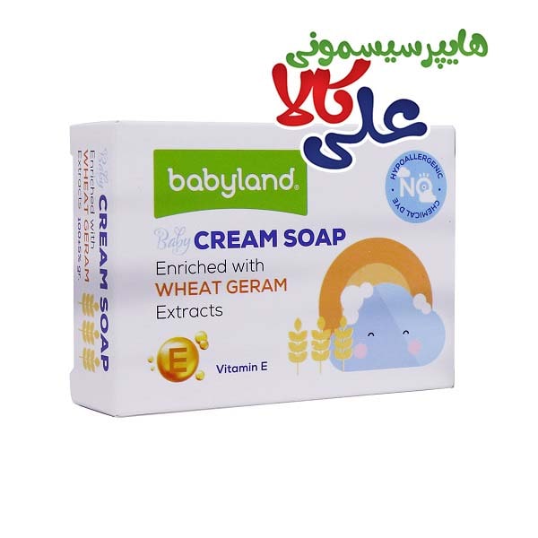 صابون کرمی بچه حاوی عصاره جوانه گندم بیبی لند ۱۰۰ گرم